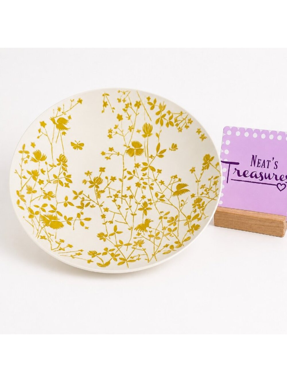 1970's Sheffield GOLDEN MEADOW Ironstone Yellow Floral On White 9" Serving Bowl
